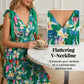 📢📢40% OFF !! ⏰Women's Floral V-Neck Tiered Ruffle Dress