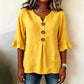 👚 LIMITED-TIME 50% OFF! ✨ Women's V-Neck Ruffle Sleeve Blouse with Wooden Buttons – Bohemian, Flowy, Romantic 🍃