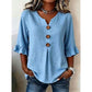 👚 LIMITED-TIME 50% OFF! ✨ Women's V-Neck Ruffle Sleeve Blouse with Wooden Buttons – Bohemian, Flowy, Romantic 🍃