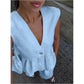 👚 LIMITED-TIME 50% OFF! 🌿 Solid Color V-Neck Sleeveless Top & Wide Leg Pants Two-Piece Set – Modern, Breezy, Versatile Outfit ✨