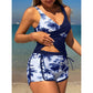 🏖️ LIMITED-TIME 50% OFF! 🌺 Tropical Print High Waist Tankini & Shorts Set – Flattering Coverage, Chic Two-Piece, Resort Style ✨