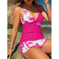 🏖️ LIMITED-TIME 50% OFF! 🌺 Tropical Print High Waist Tankini & Shorts Set – Flattering Coverage, Chic Two-Piece, Resort Style ✨