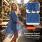 🧶 LIMITED-TIME 50% OFF! 🌴 Women's Open-Front Knit Cover-Up with Tassel Fringe – Bohemian, Lightweight, Versatile Drape ✨