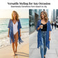 🧶 LIMITED-TIME 50% OFF! 🌴 Women's Open-Front Knit Cover-Up with Tassel Fringe – Bohemian, Lightweight, Versatile Drape ✨