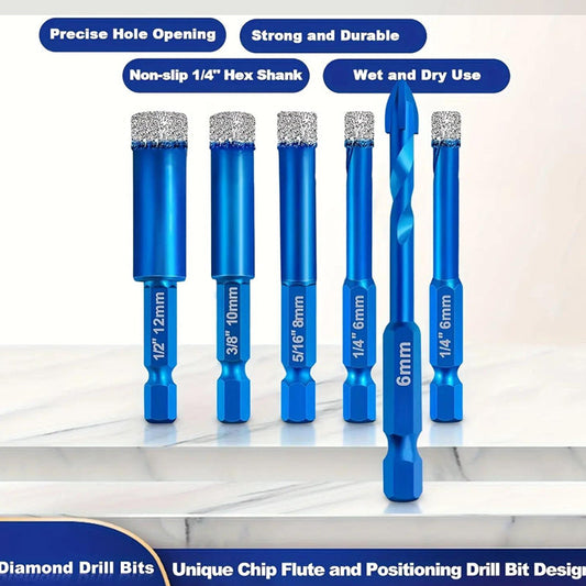 Diamond Drill Bit 6-Piece Set