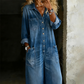 🔥Limited-time offer-Women's Casual Long Sleeve Denim Jumpsuit