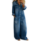 🔥Limited-time offer-Women's Casual Long Sleeve Denim Jumpsuit