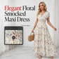 👗 LIMITED-TIME 50% OFF! ✨ Floral V-Neck Maxi Dress – Elegant Smocked Waist, Premium Fabric 🌸