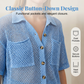 👚 LIMITED-TIME 50% OFF! ✨ Short Sleeve Knit Button Shirt – Breathable Weave, Relaxed Fit, Summer Layer ☀️