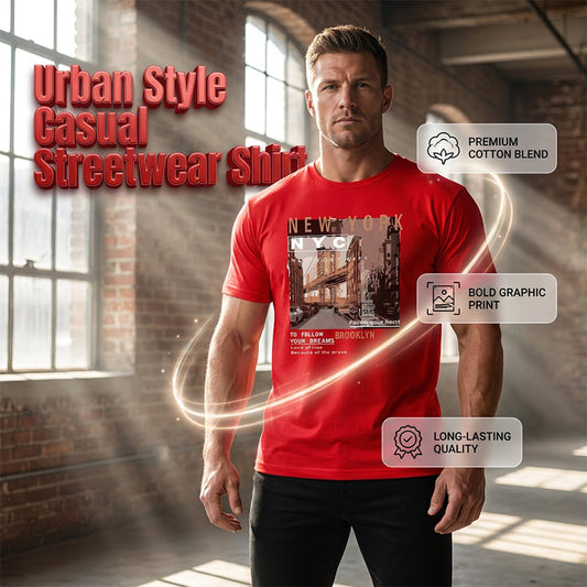 🏙️ LIMITED-TIME 50% OFF! ✨ Urban Graphic T-Shirt – New York City, Soft, Relaxed Fit ✨