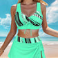 👙 50% OFF🌊Women's V-Neck Drawstring Printed Three-Piece Swimsuit