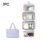 🧳 LIMITED-TIME 50% OFF! ✨ Striped Hanging Travel Toiletry Bag – 4 Compartments, Water-Resistant, Foldable 🚿