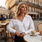 👔 LIMITED-TIME 50% OFF! ✨ Women's Off-Shoulder Button-Down – Asymmetrical, Crinkle Fabric, Long Sleeve 🍁