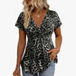 🐆 50% OFF NOW! 👗 Women's V-Neck Twist-Front Leopard Print Top – Flowy Peplum Hem, Soft Polyester & Flattering Silhouette – Effortless Edge 🌿