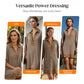 Women's Leopard Trim Striped Collared Tunic Dress