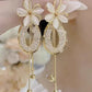 📢📢50% OFF !! ⏰Elegant Flower Tassel Dangle Earrings