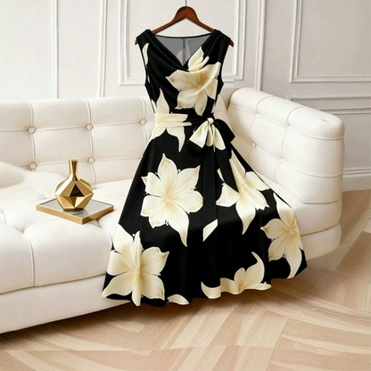 👗 LIMITED-TIME 50% OFF! ✨ Women’s Sleeveless Floral Print Dress – A-Line, Breathab