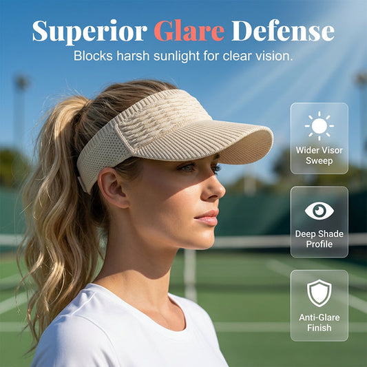🔥SunSafeTok Women’s High Ponytail Visor Hat 🧢 Breathable, Open-Top UV400 Protection ☀️ Perfect for Running, Hiking, Beach Days & Everyday “That Girl” Style 💁‍♀️✨