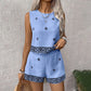 ⏳Limited-time 50% off⏰Women's Bohemian Print Sleeveless Top & Shorts Set👚🩳