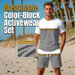 Men's Summer Color-Block Sportswear Set