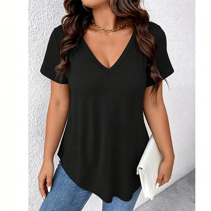 Women's Casual V-Neck Short Sleeve T-Shirt
