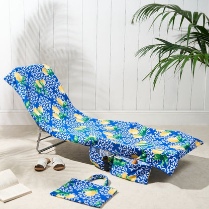 2-in-1 Beach Chaise Lounge Cover with Side Pockets