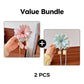 Girls Pastel Floral Hair Scrunchie with Hanging Tulip Pendant