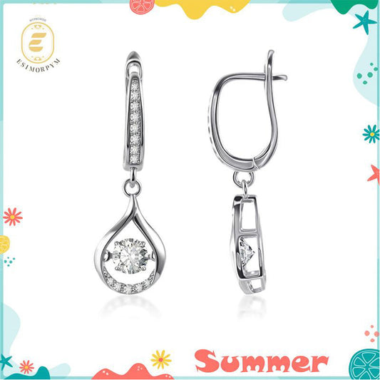 ✨ 50% OFF NOW! 💎 Women's Sparkling Teardrop Earrings – Dancing Moissanite & Elegant Dangle – Timeless Glamour 🥂