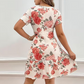 Women's Elegant Floral Print Ruffled Hem Dress