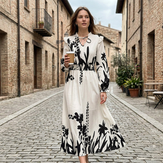 Women's Elegant Floral Printed Maxi Dress