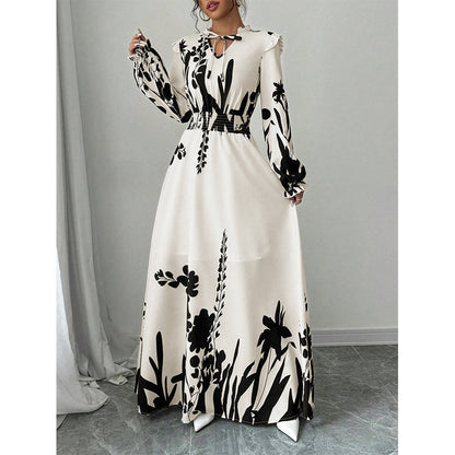 Women's Elegant Floral Printed Maxi Dress