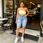 👖 LIMITED-TIME 50% OFF! 💥 Women's Plus Size Distressed Denim Shorts – Ripped Details, High-Stretch, Mid-Rise ✨