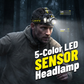 🔦 50% OFF NOW! ✨ Rechargeable 5-Color LED Headlamp – Motion Sensor & Fishing/UV Modes 💡