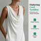 ⏳Time-Limited Special⏰Elegant Slim Fit Cowl Neck Dress – Sleeveless, Side Pockets, Versatile ✨
