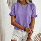 👚 LIMITED-TIME 50% OFF! 💥 Women's Elegant Ruffle Sleeve Summer Top – Round Neck, Textured, Wrinkle Resistant ✨