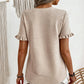 👚 LIMITED-TIME 50% OFF! 💥 Women's Elegant Ruffle Sleeve Summer Top – Round Neck, Textured, Wrinkle Resistant ✨