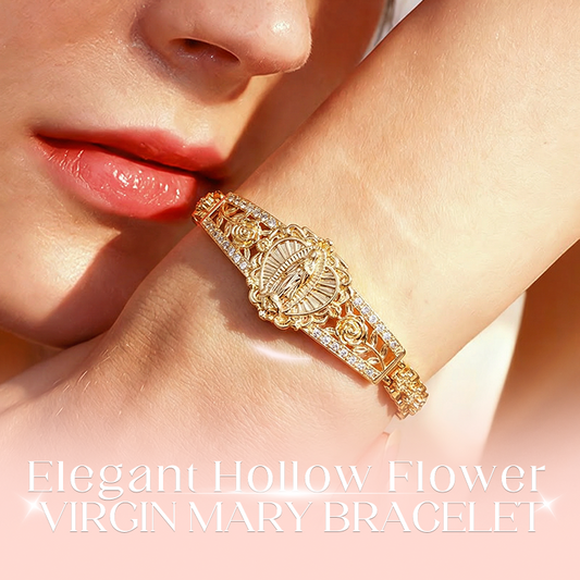 Elegant Hollow Flower Virgin Mary Bracelet