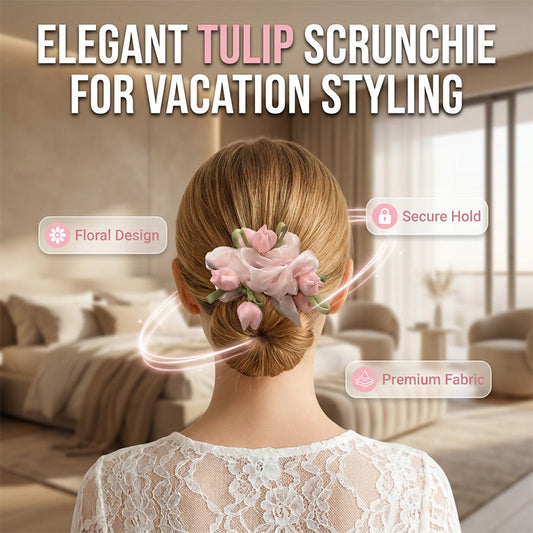 3D Puffy Tulip Flower Hair Scrunchie