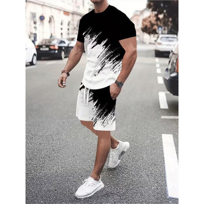 👕 LIMITED-TIME 50% OFF! 💥 Men's Summer Dynamic Print Casual Set – 3D Brushstroke, Soft Fabric, Ergonomic Fit ✨