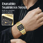 ⏱️ Vintage-Style Square Watch with Multifunction Display — Classic Retro Design, Modern Features