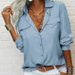 ⏳Limited-time 50% off⏰Women's Solid Lapel Long Sleeves Button-Down Shirt👔