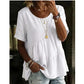 Women's Short Sleeve Tiered Tunic Top
