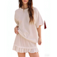 🌸 Women's Crewneck Short Sleeve Top & Pleated Skirt Set – 2-Piece Casual Outfit, Flattering High-Waist A-Line Skirt for Everyday Chic