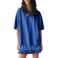 🌸 Women's Crewneck Short Sleeve Top & Pleated Skirt Set – 2-Piece Casual Outfit, Flattering High-Waist A-Line Skirt for Everyday Chic