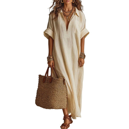 👗 50% OFF!🌸Women's Minimalist Solid Color Maxi Dress