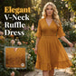 Women's V-Neck Ruffle Dress