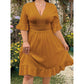 Women's V-Neck Ruffle Dress
