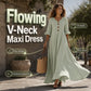 ⌛Limited-Time Offer-Women’s V Neck Loose Maxi Dress