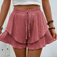 🩳 LIMITED-TIME 50% OFF! ✨ Women's Ruffle Layered Flowy Shorts – Skirt-Like Look, Elastic Waist, Breathable 🌸