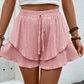 🩳 LIMITED-TIME 50% OFF! ✨ Women's Ruffle Layered Flowy Shorts – Skirt-Like Look, Elastic Waist, Breathable 🌸